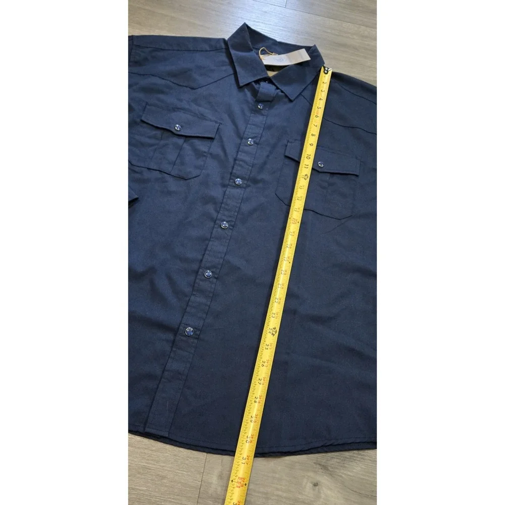 Coevals Club Pearl Snap Shirt Men 2XL Navy Blue L/S Roll Tab Sleeve Western NWT